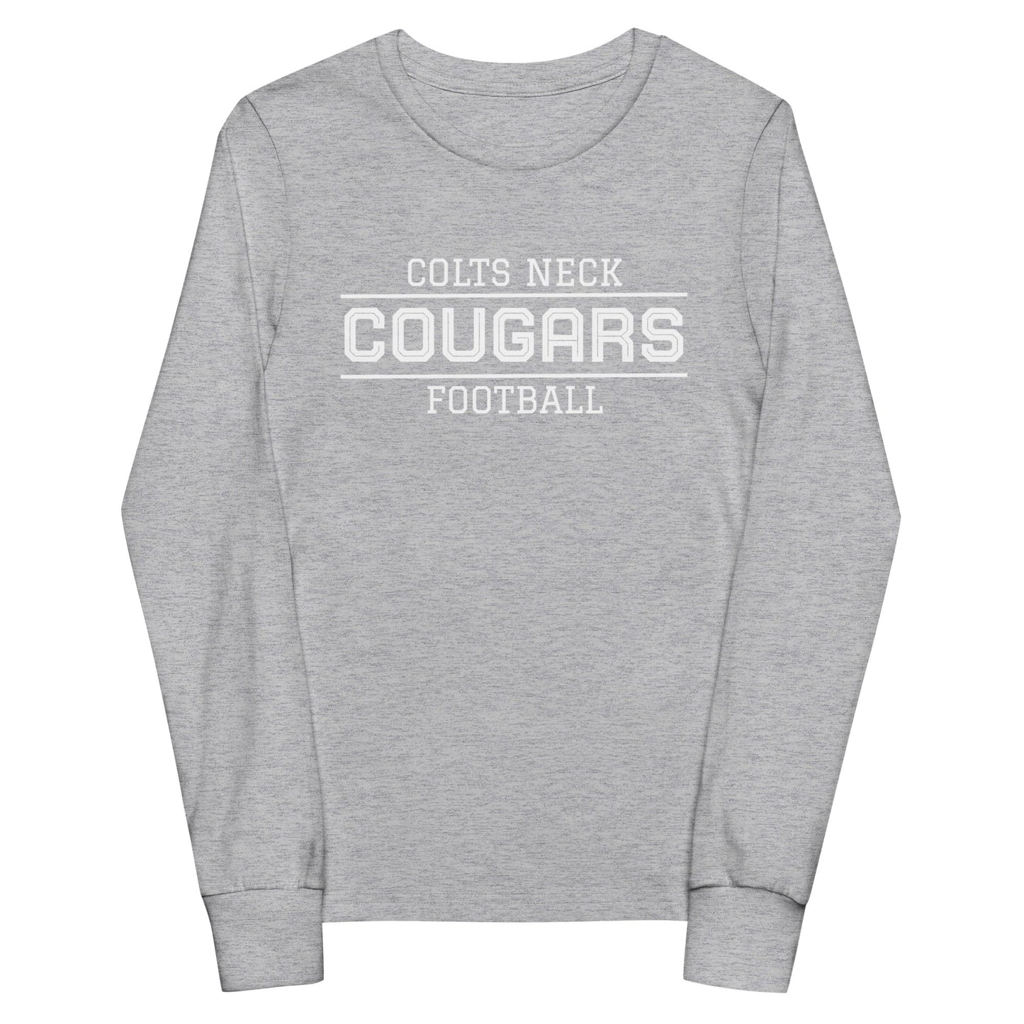 Performance | Youth Long Sleeve T-Shirt | Colts Neck Cougars | Youth Tackle Football (AYF) | Script Logo