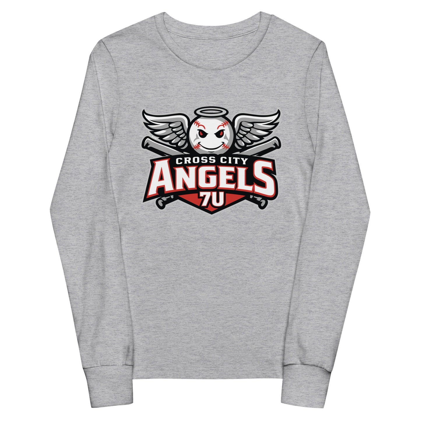 Performance | Youth Long Sleeve T-Shirt | Cross City Angels | Winged Guardian Logo