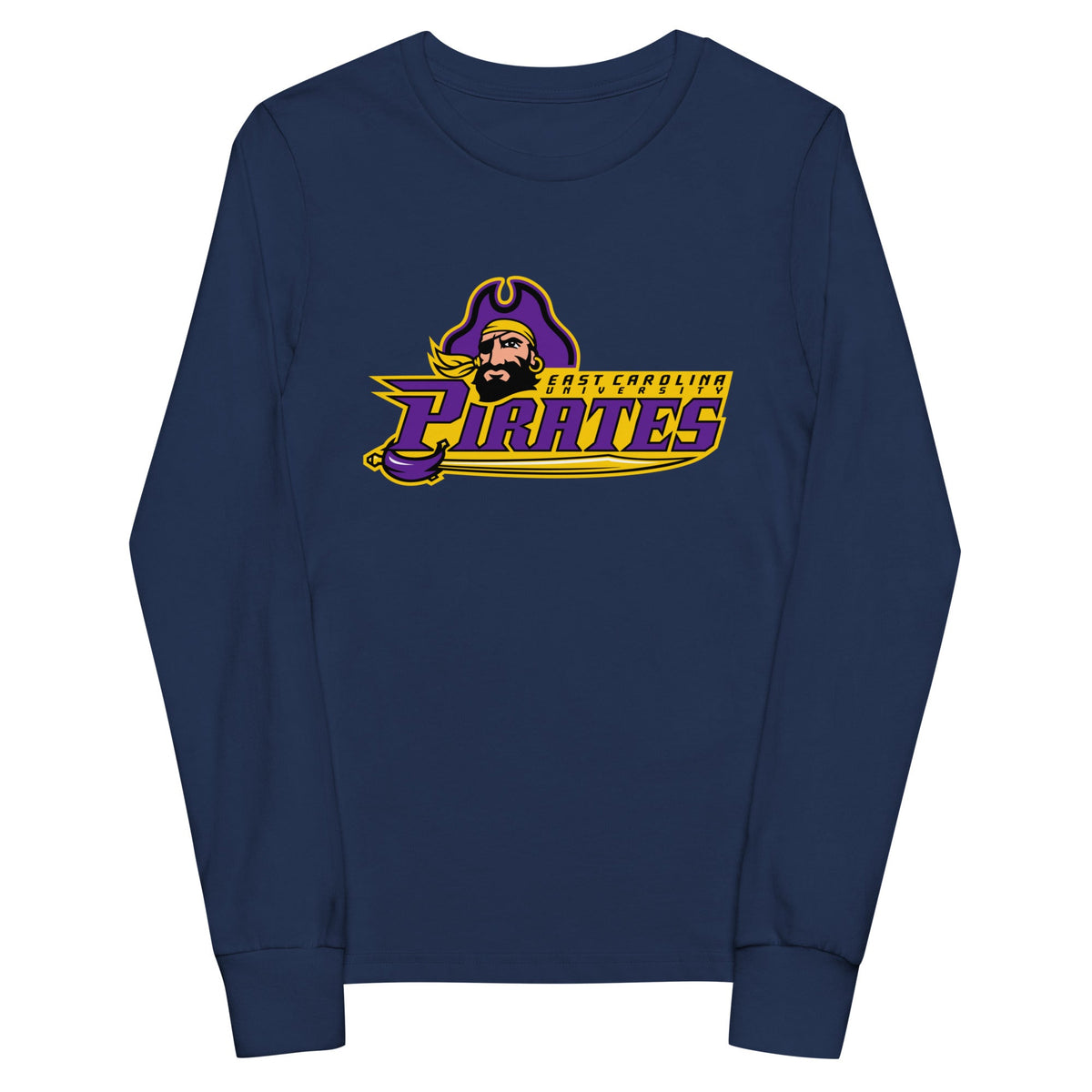 Performance | Youth Long Sleeve T-Shirt | ECU Club Womens Lacrosse | Pirate Emblem Logo