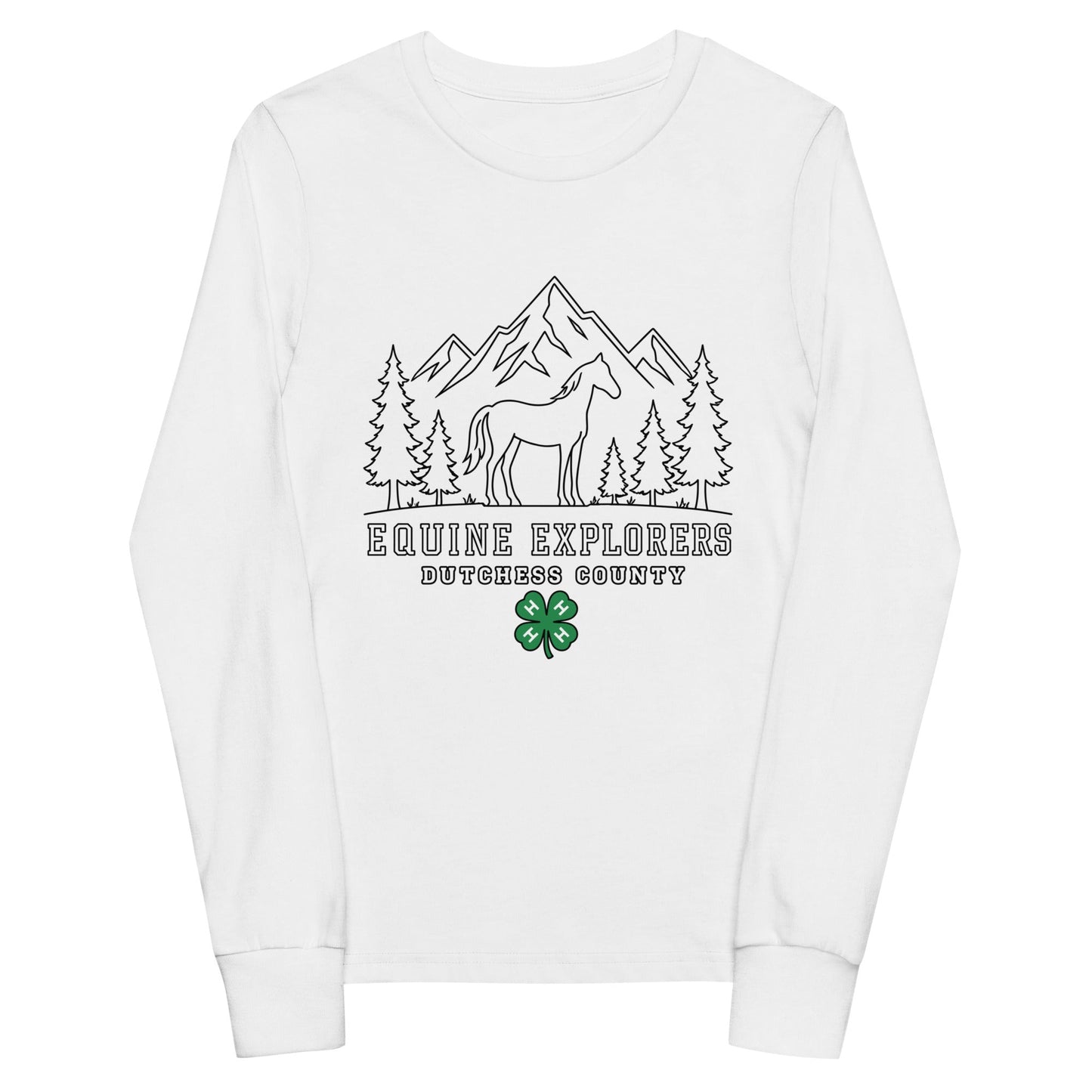 Performance | Youth Long Sleeve T-Shirt | Equine Explorers | Dutchess Crest Trailblazers Logo