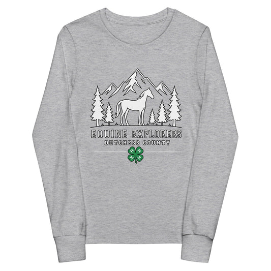 Performance | Youth Long Sleeve T-Shirt | Equine Explorers | Dutchess Crest Trailblazers Logo
