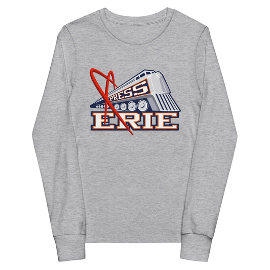 Performance | Youth Long Sleeve T-Shirt | Erie Express Football | Locomotive Logo