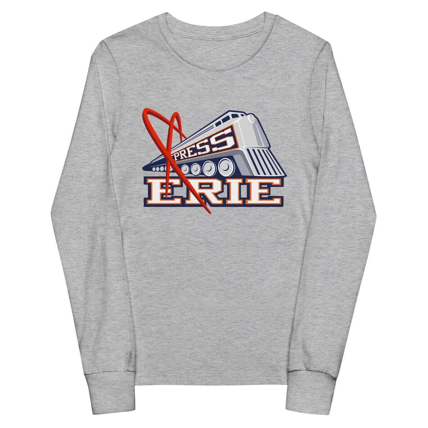 Performance | Youth Long Sleeve T-Shirt | Erie Express Football | Locomotive Logo