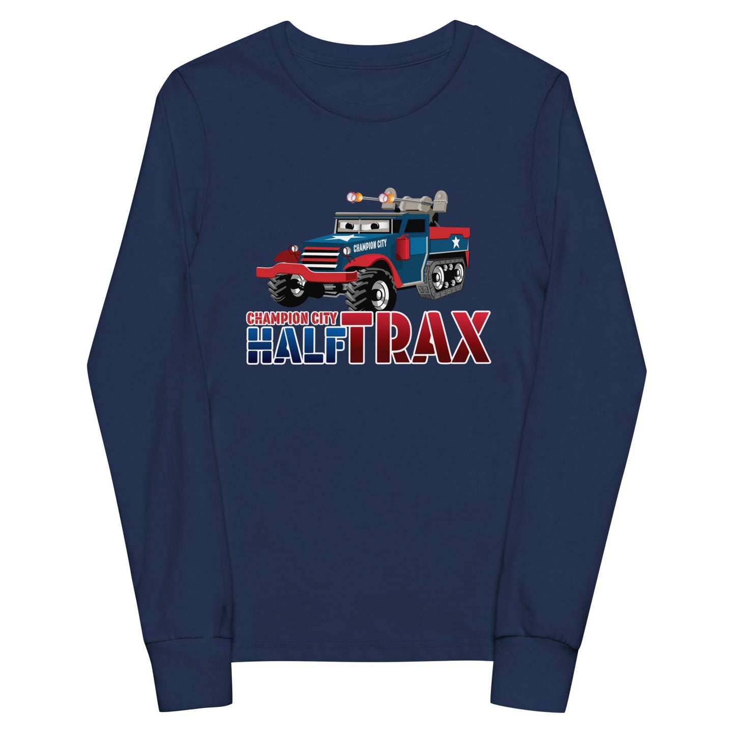 Performance | Youth Long Sleeve T-Shirt | Half Trax Baseball | Mascot Logo