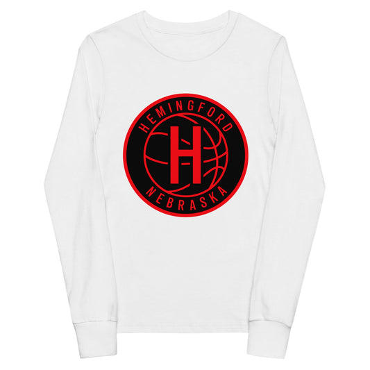 Performance | Youth Long Sleeve T-Shirt | Hemingford Bobcats | Badge Logo