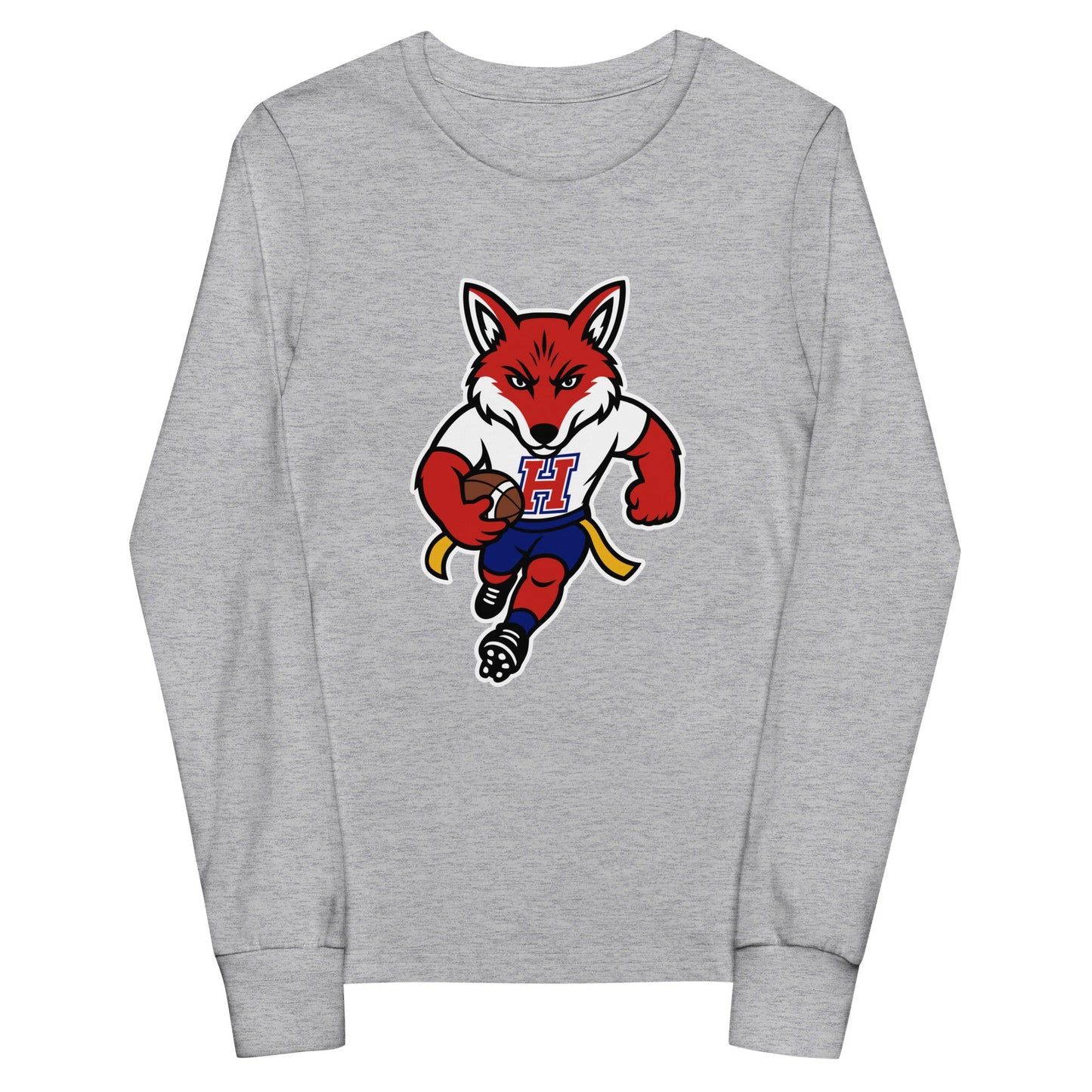 Performance | Youth Long Sleeve T-Shirt | Hornell Flag Football | Mascot Logo