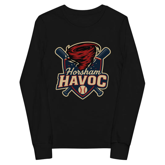 Performance | Youth Long Sleeve T-Shirt | Horsham Travel Baseball | Havoc Logo