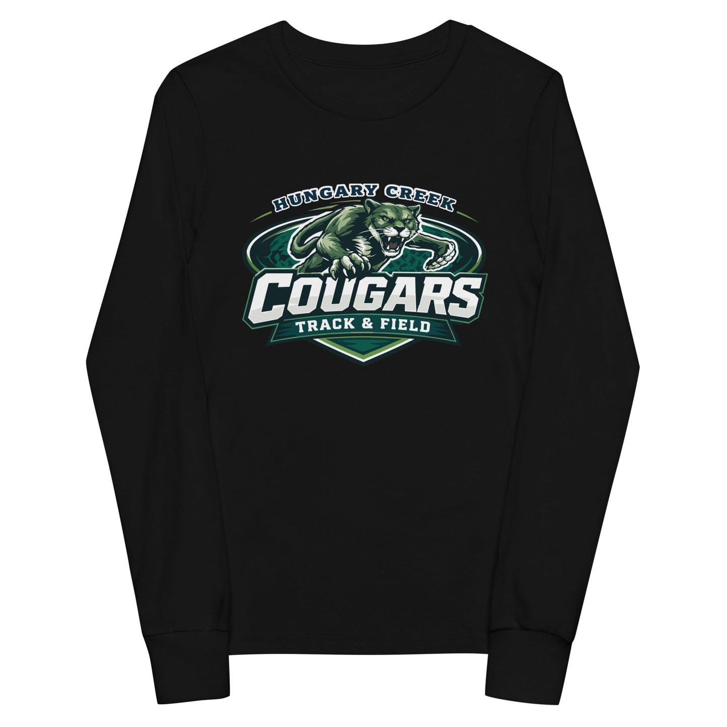 Performance | Youth Long Sleeve T-Shirt | Hungary Creek Cougar | Shield Logo