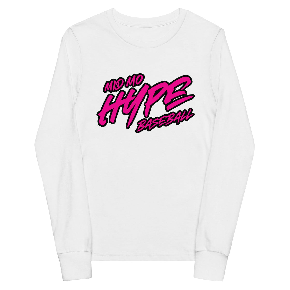 Performance | Youth Long Sleeve T-Shirt | Hype Baseball Club | Crest Logo