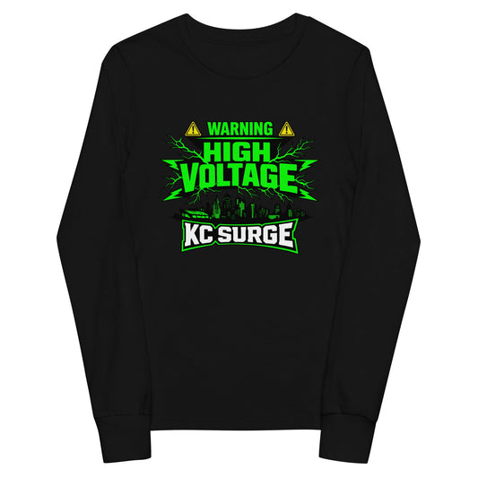 Performance | Youth Long Sleeve T-Shirt | Kansas City Surge | High Voltage Logo