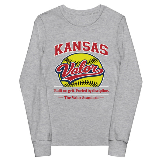 Performance | Youth Long Sleeve T-Shirt | Kansas Valor Fan Gear | The Standard Logo