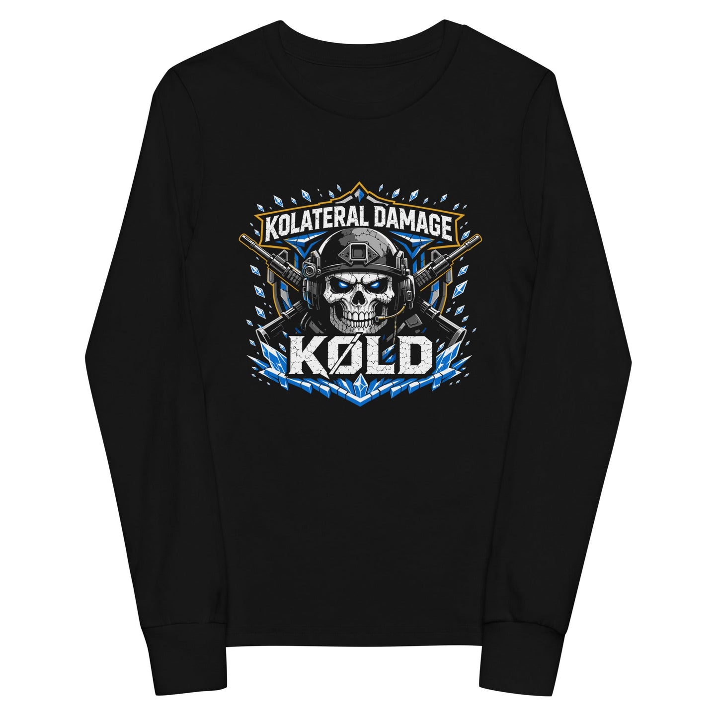 Performance | Youth Long Sleeve T-Shirt | Kolateral Damage E-Sports | Emblem Logo
