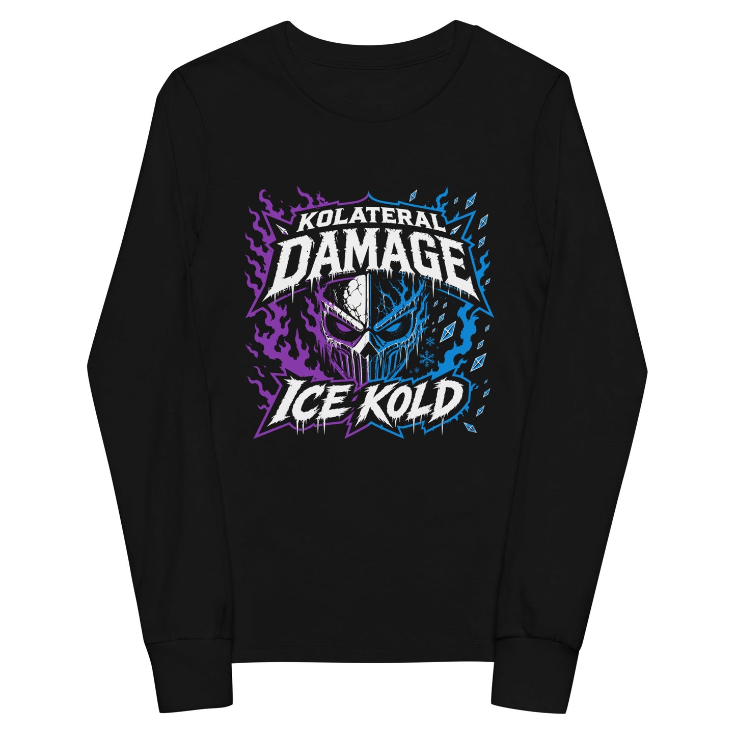Performance | Youth Long Sleeve T-Shirt | Kolateral Damage E-Sports | Ice Kold Crest Logo