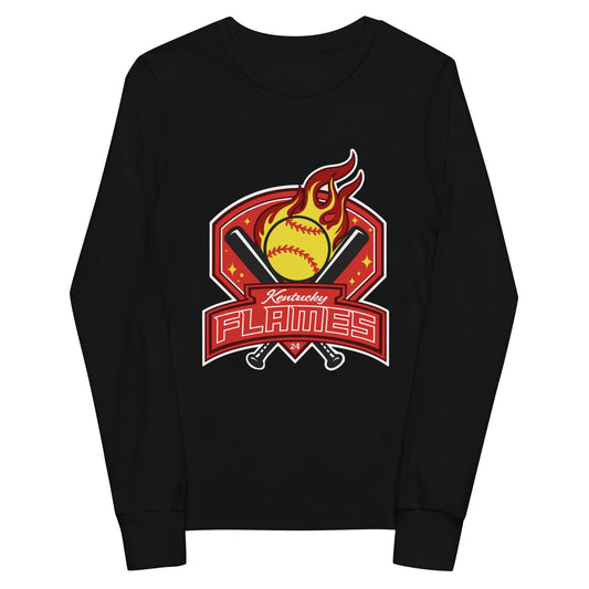 Performance | Youth Long Sleeve T-Shirt | KY Flames | Emblem Logo