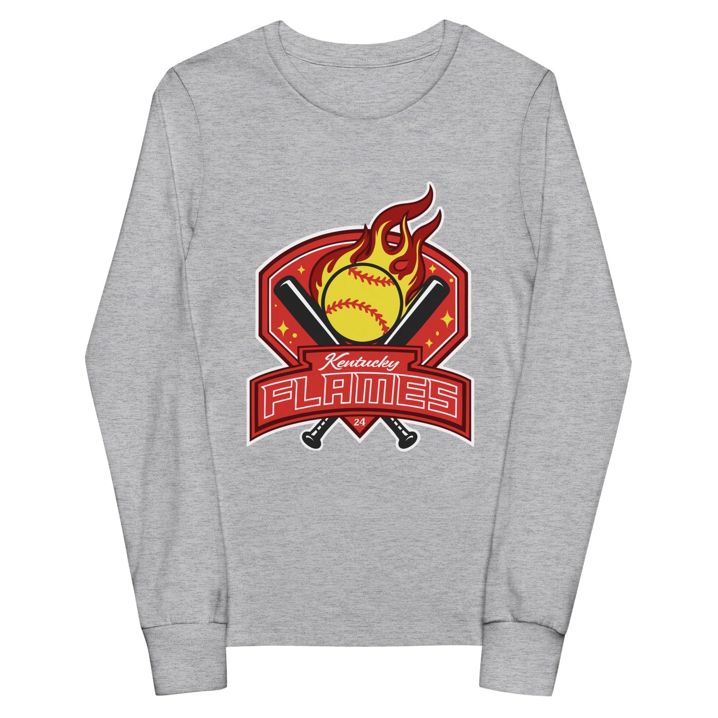 Performance | Youth Long Sleeve T-Shirt | KY Flames | Emblem Logo