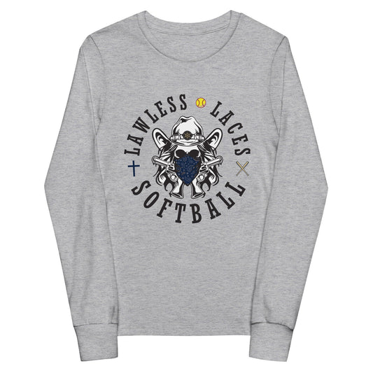 Performance | Youth Long Sleeve T-Shirt | Lawless Laces Softball | Bandana Mascot Logo