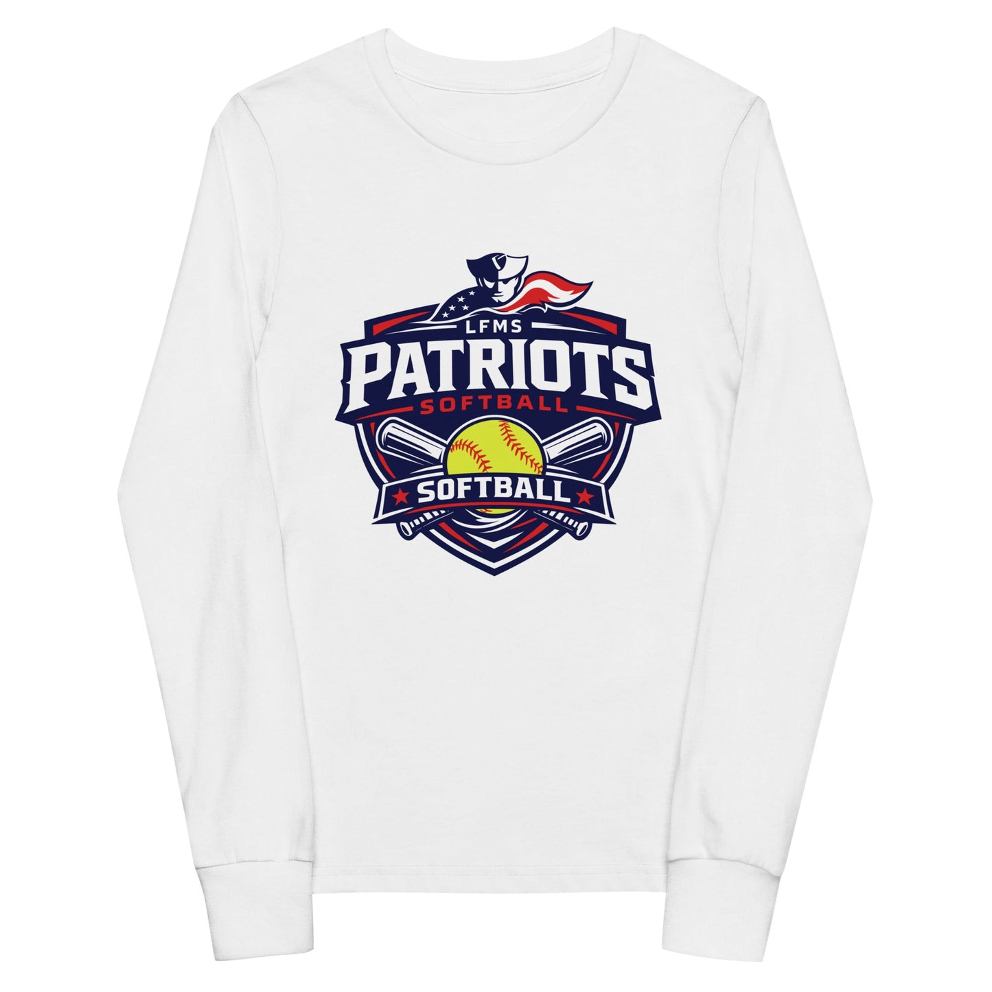 Performance | Youth Long Sleeve T-Shirt | LFMS Athletics | Patriots Softball Logo