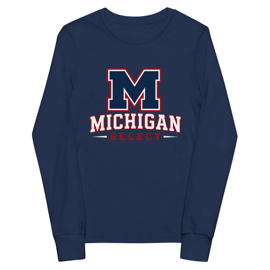 Performance | Youth Long Sleeve T-Shirt | Michigan Select Baseball | Emblem Logo
