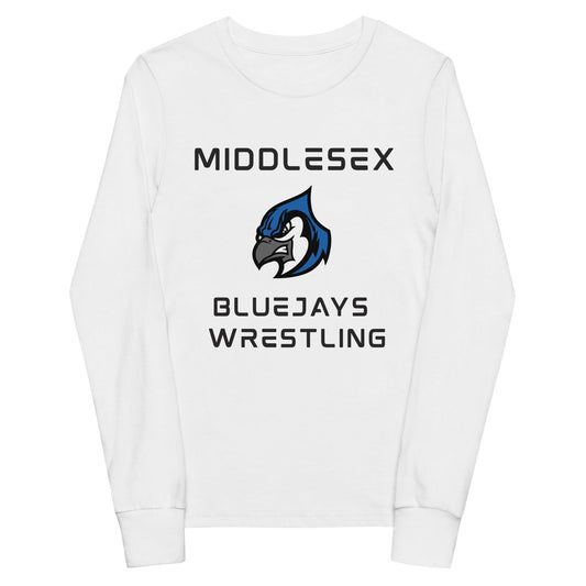 Performance | Youth Long Sleeve T-Shirt | Middlesex Bluejays Wrestling | Bluejays Logo
