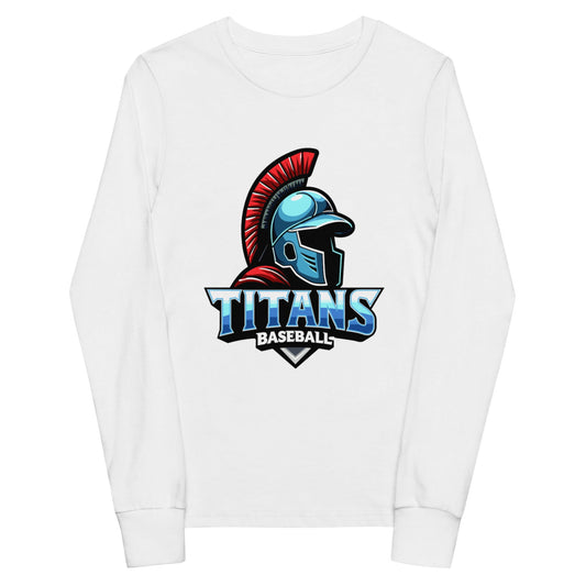 Performance | Youth Long Sleeve T-Shirt | Mighty Titans Baseball | Crest Logo