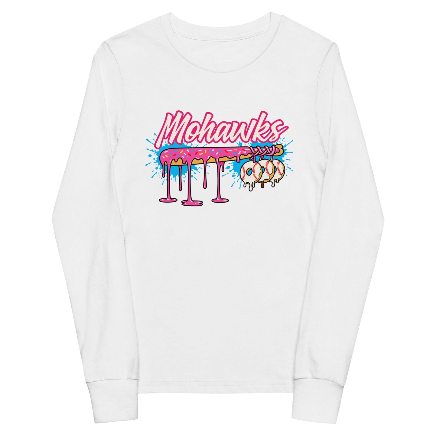 Performance | Youth Long Sleeve T-Shirt | Mohawks | Pink Batters Logo