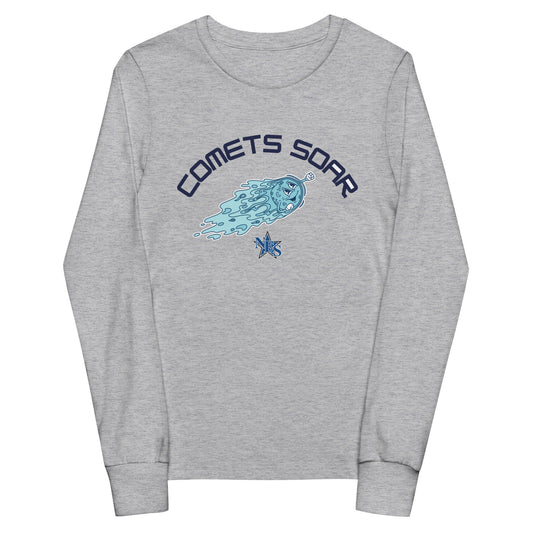 Performance | Youth Long Sleeve T-Shirt | Norton Elementary School | Comets Soar Logo