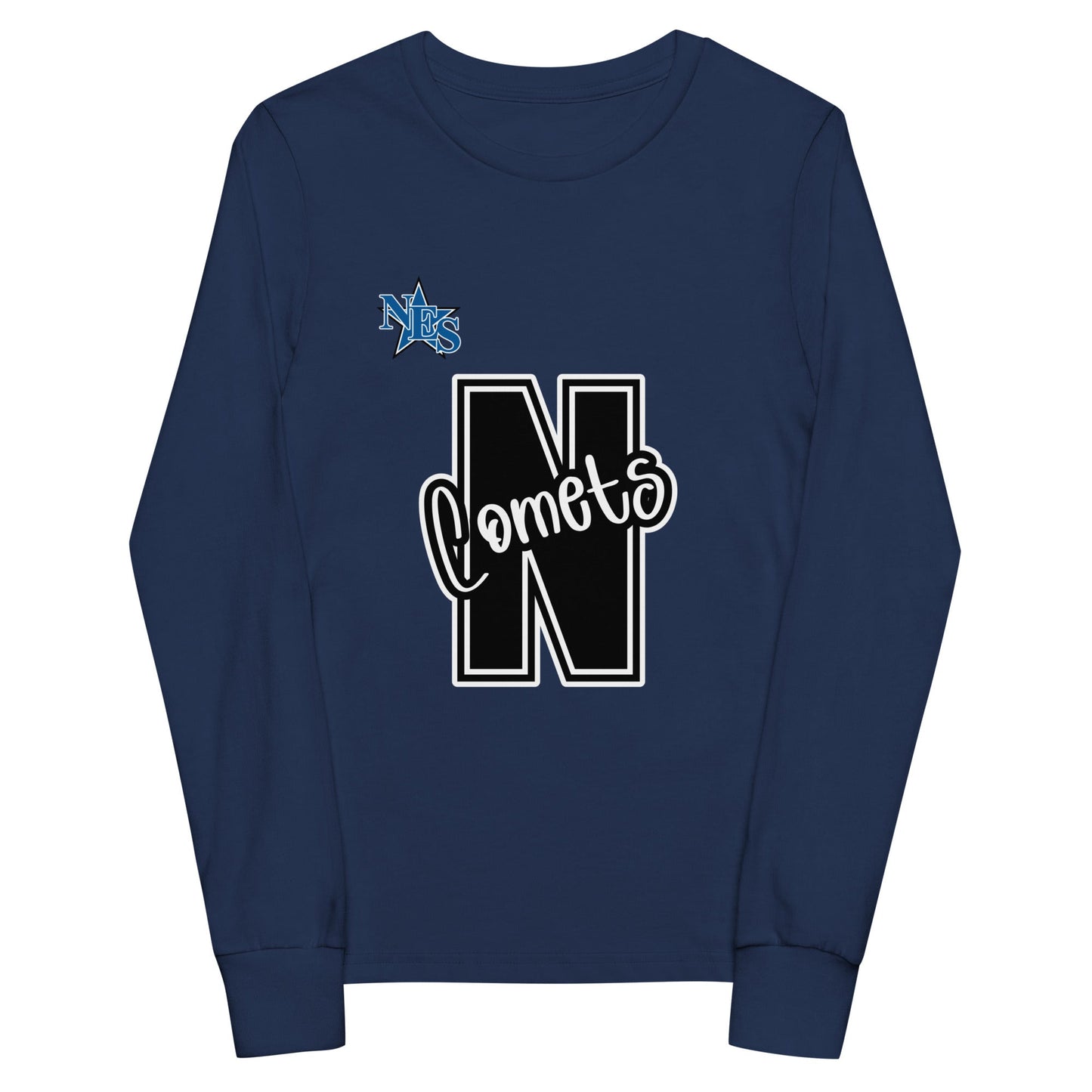 Performance | Youth Long Sleeve T-Shirt | Norton Elementary School | N Comets Logo