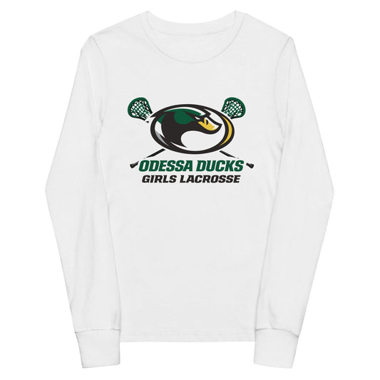 Performance | Youth Long Sleeve T-Shirt | Odessa Girls Lacrosse | Duck Sticks Logo