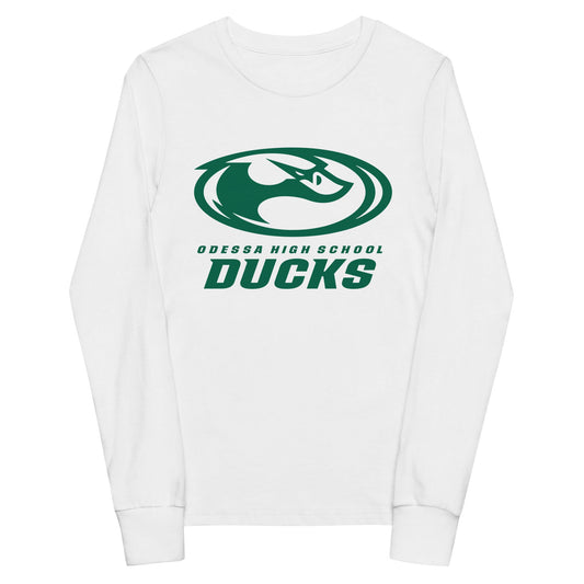 Performance | Youth Long Sleeve T-Shirt | Odessa Girls Lacrosse | Ducks Green Logo