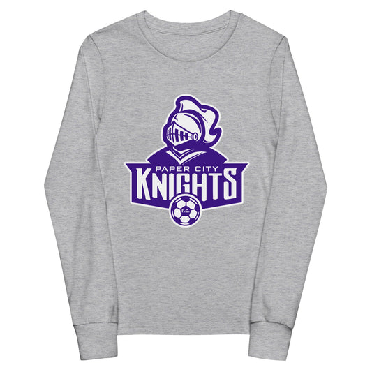 Performance | Youth Long Sleeve T-Shirt | Paper City Futbol Club | Emblem Logo