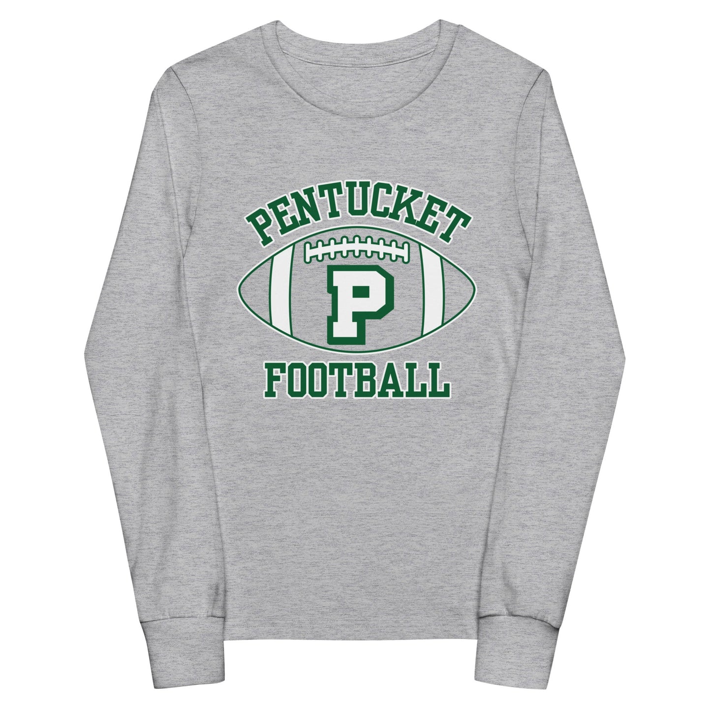 Performance | Youth Long Sleeve T-Shirt | Pentucket Youth Football and Cheer | Varsity Badge Logo