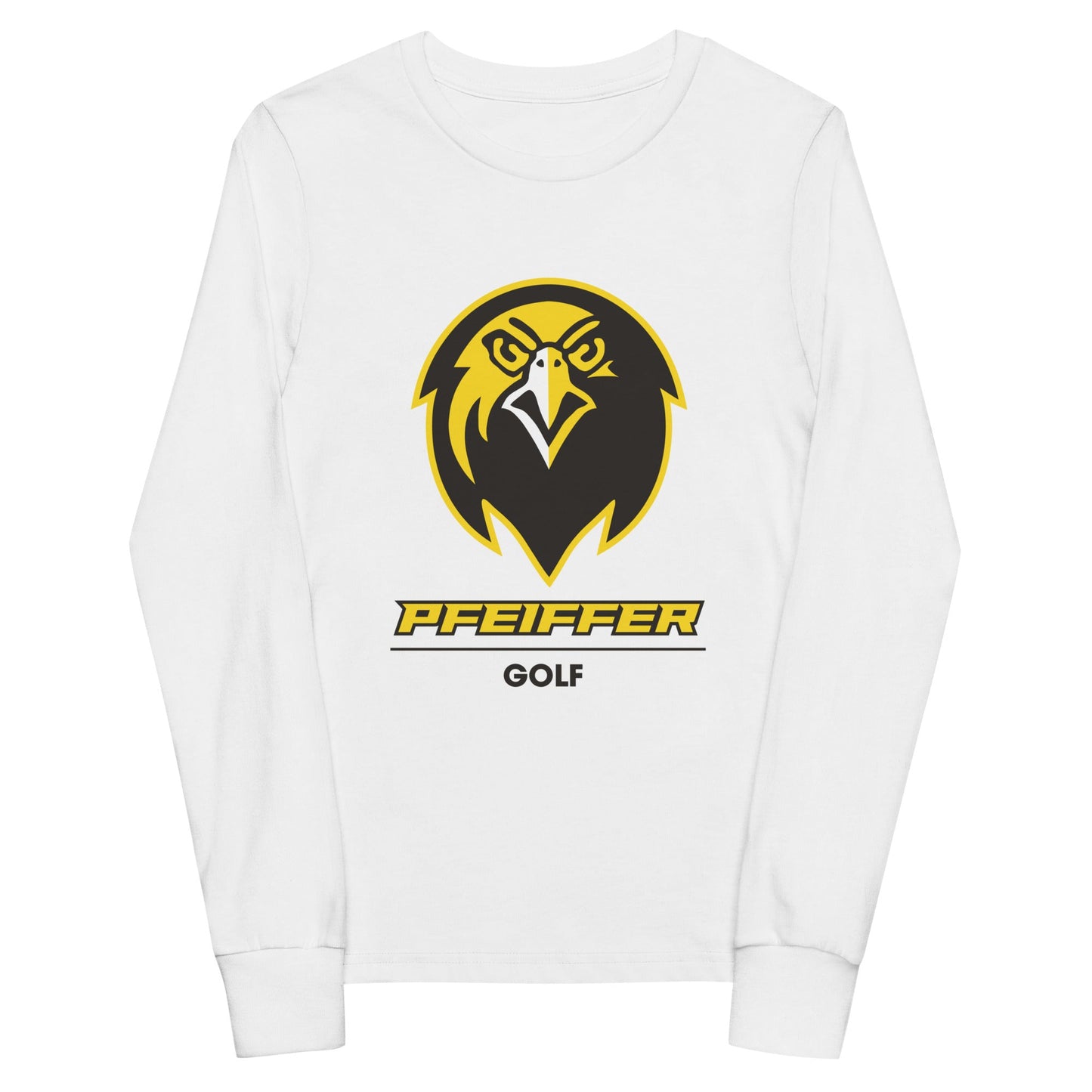 Performance | Youth Long Sleeve T-Shirt | Pfeiffer University Golf | Falcon Logo