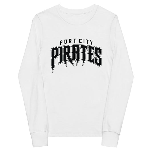 Performance | Youth Long Sleeve T-Shirt | Port City Pirates | Script Logo