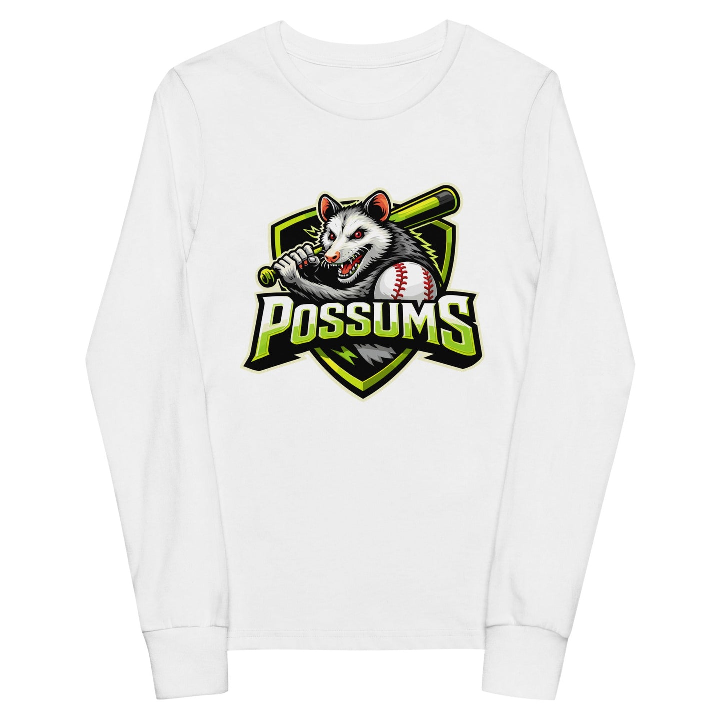 Performance | Youth Long Sleeve T-Shirt | Possums | Mascot Logo
