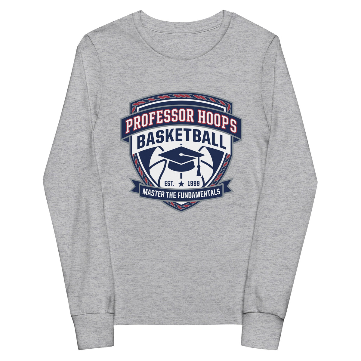 Performance | Youth Long Sleeve T-Shirt | Professor Hoops Basketball | Crest Logo