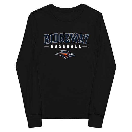 Performance | Youth Long Sleeve T-Shirt | Ridgeway High School Baseball | Modern Script Logo