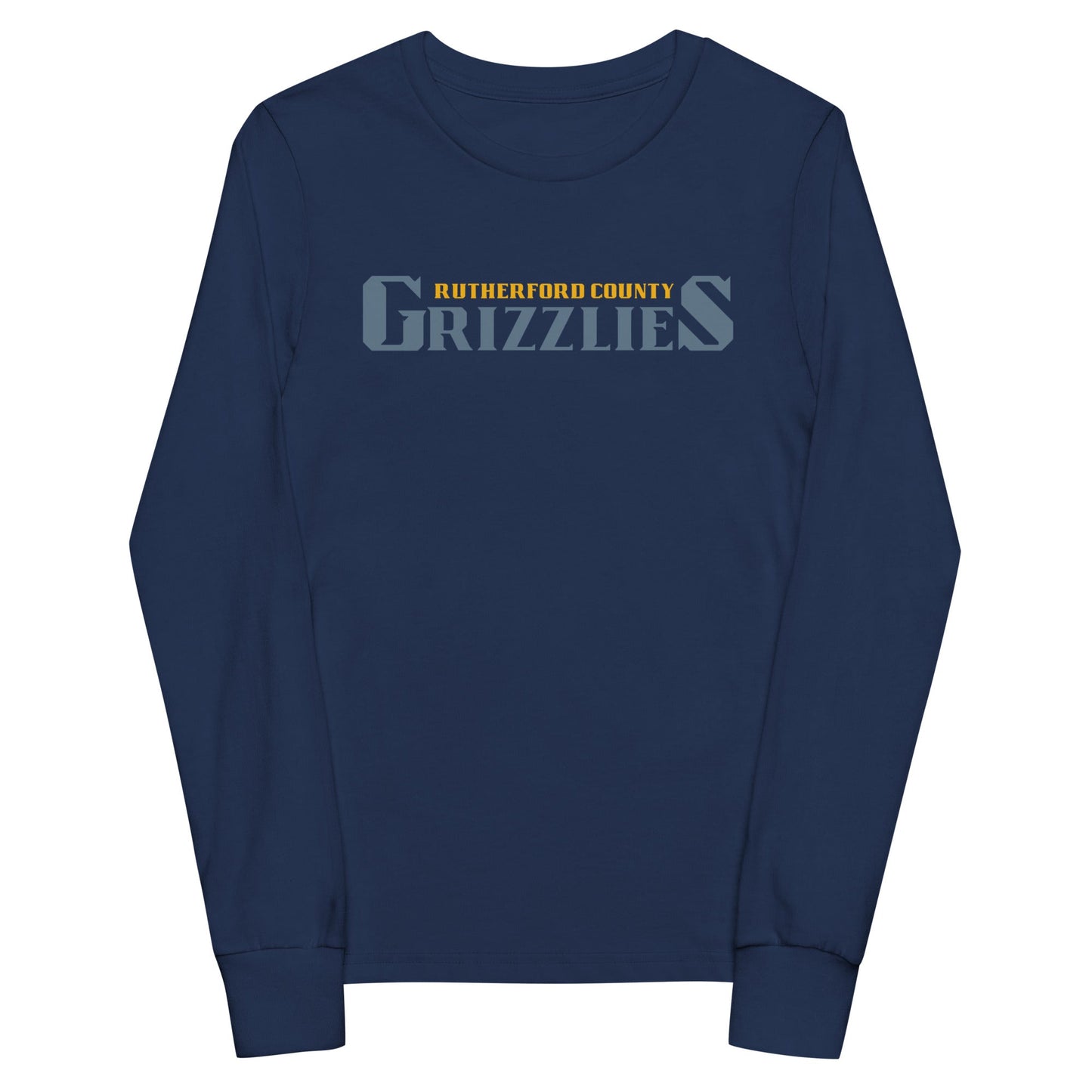 Performance | Youth Long Sleeve T-Shirt | Rutherford County Grizzlies Football | Alt Script Logo