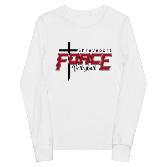 Performance | Youth Long Sleeve T-Shirt | Shreveport Force Volleyball | Crest Logo