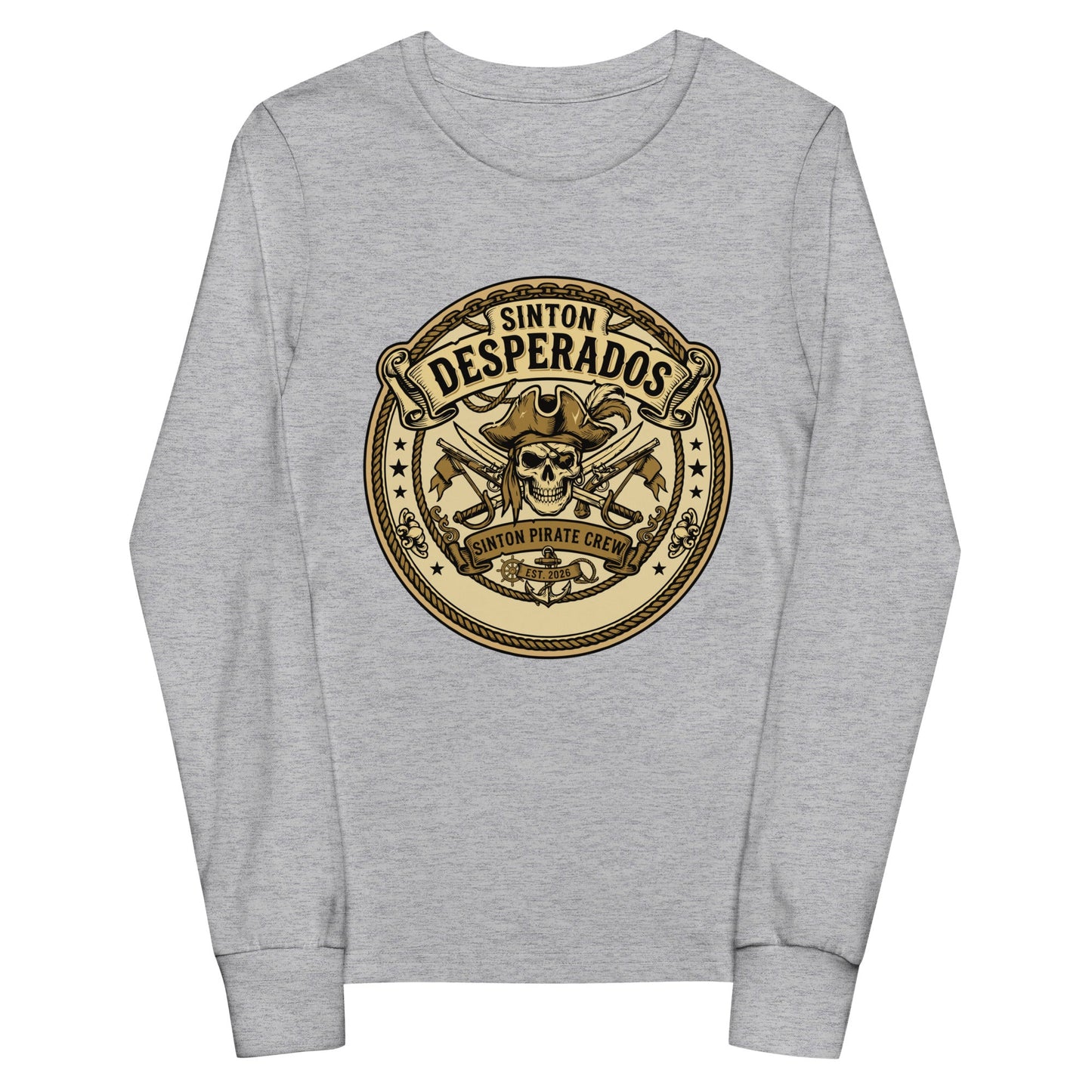 Performance | Youth Long Sleeve T-Shirt | Sinton Desperados Baseball | Badge Logo