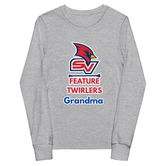 Performance | Youth Long Sleeve T-Shirt | SVSU Feature twirlers | Grandma Logo