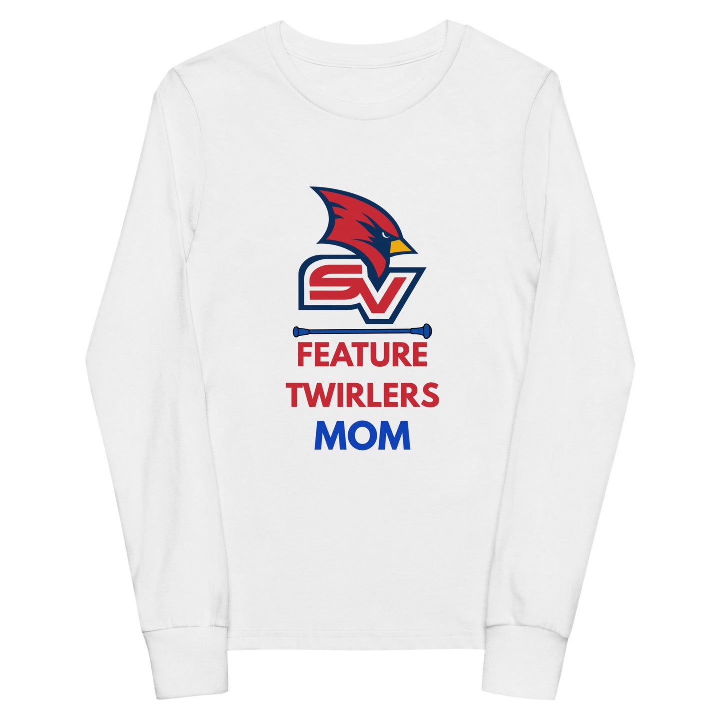 Performance | Youth Long Sleeve T-Shirt | SVSU Feature twirlers | Mom Logo