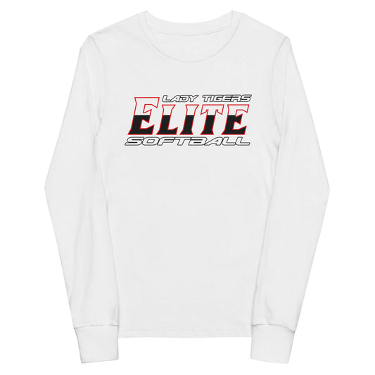 Performance | Youth Long Sleeve T-Shirt | Tigers Elite Softball | Modern Script Logo