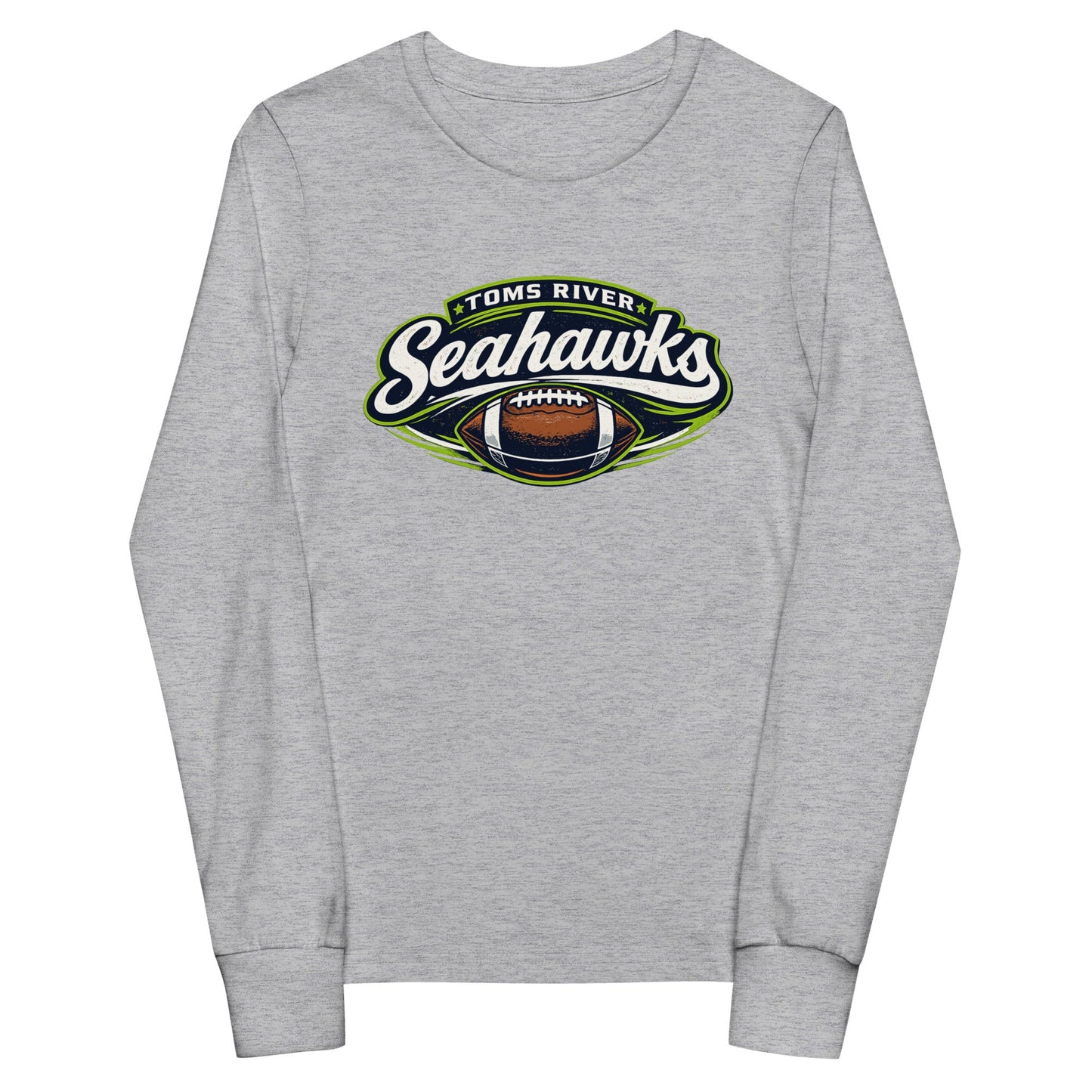 Performance | Youth Long Sleeve T-Shirt | Toms River Seahawks | Football Emblem Logo