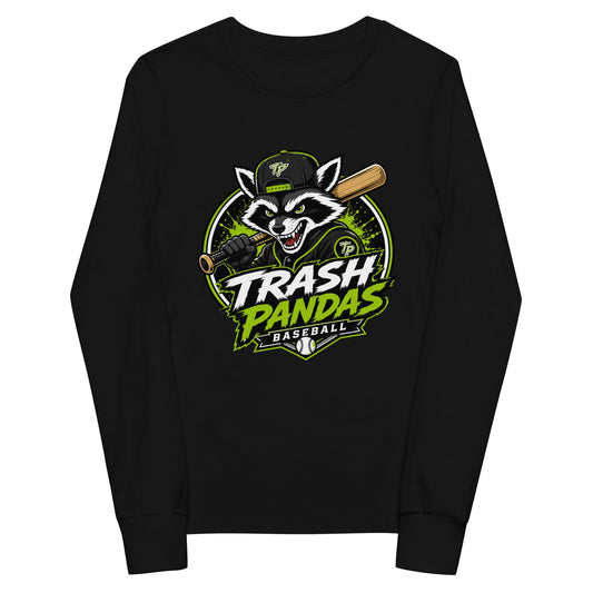 Performance | Youth Long Sleeve T-Shirt | Trash Pandas Baseball Organization | Mascot Logo
