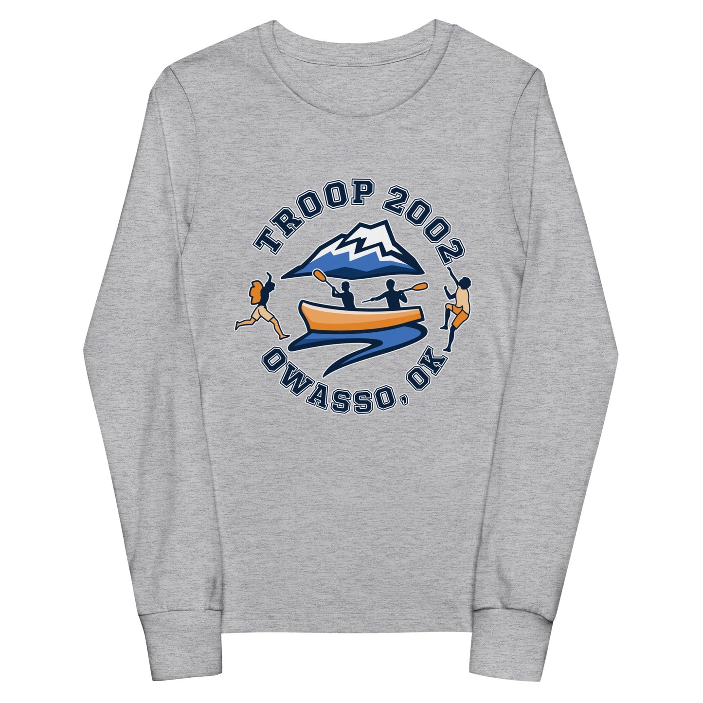 Performance | Youth Long Sleeve T-Shirt | Troop 2002 | Trailblazer Crest Logo