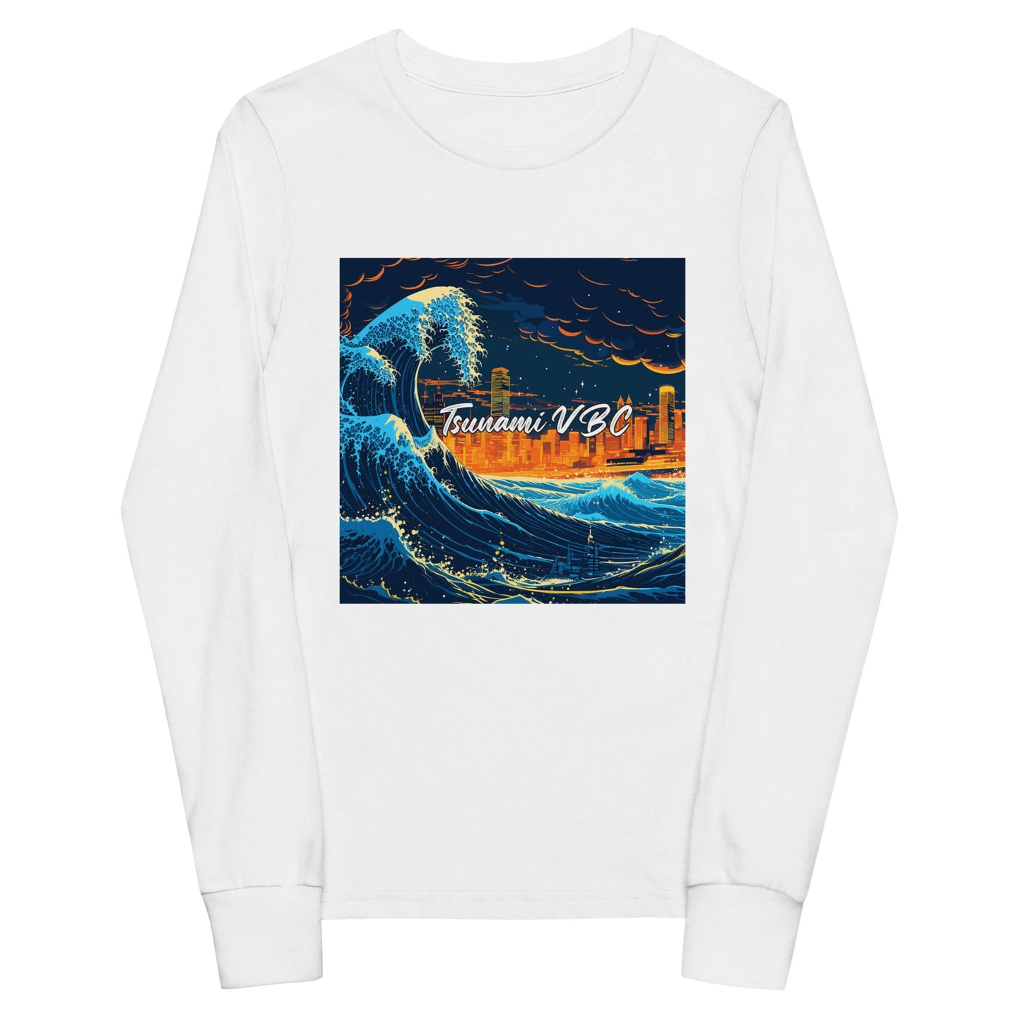 Performance | Youth Long Sleeve T-Shirt | Tsunami Volleyball Club | Glow Tide Athletics Logo