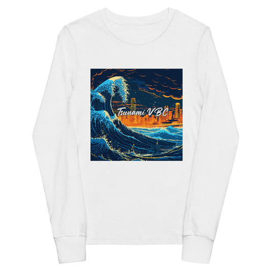 Performance | Youth Long Sleeve T-Shirt | Tsunami Volleyball Club | Glow Tide Athletics Logo