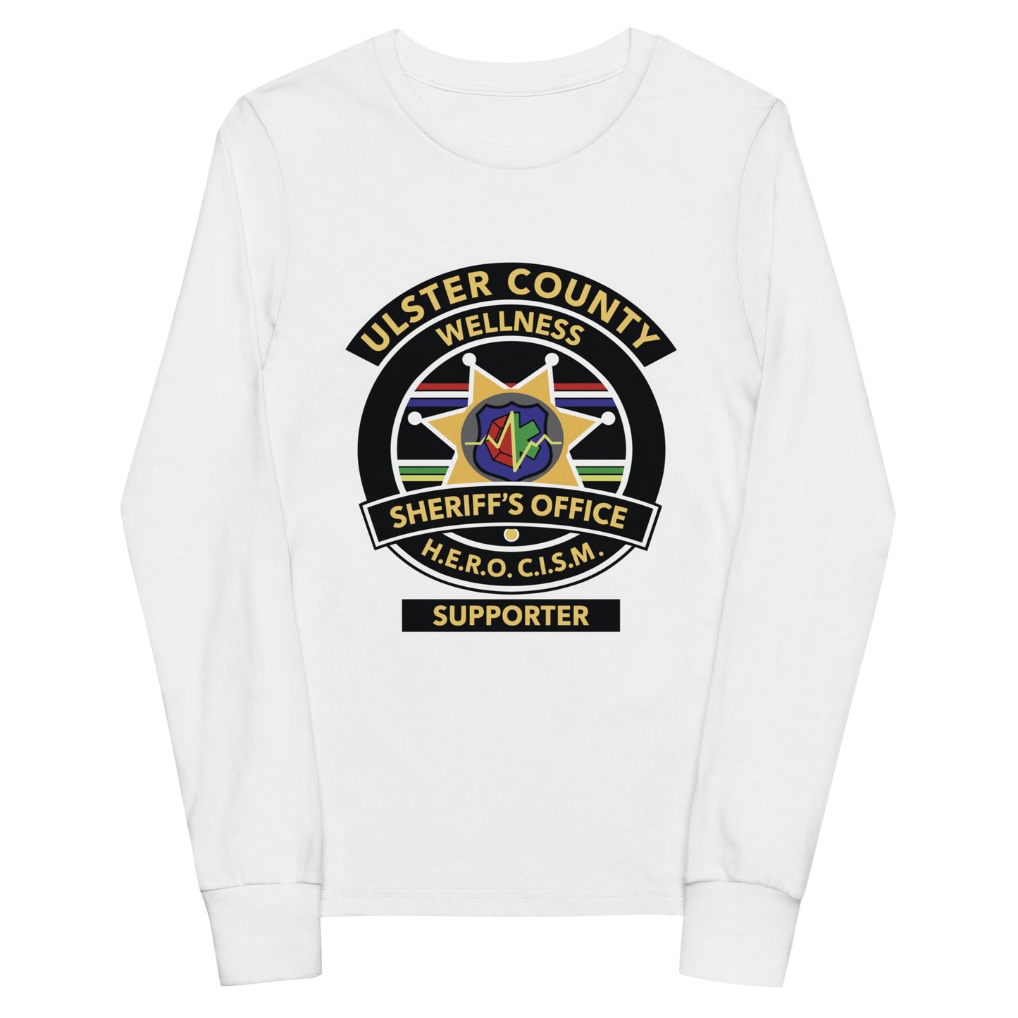 Performance | Youth Long Sleeve T-Shirt | Ulster County Sheriff's Office Wellness Division | Badge Logo