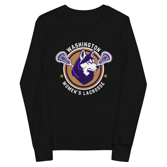 Performance | Youth Long Sleeve T-Shirt | UW Women's Club Lacrosse | Badge Logo