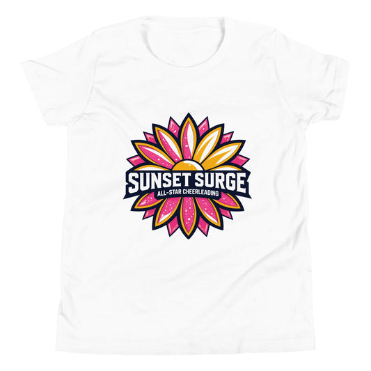 Performance | Youth T-Shirt | Sunset Surge All-Star Cheerleading | Bloom Surge Logo